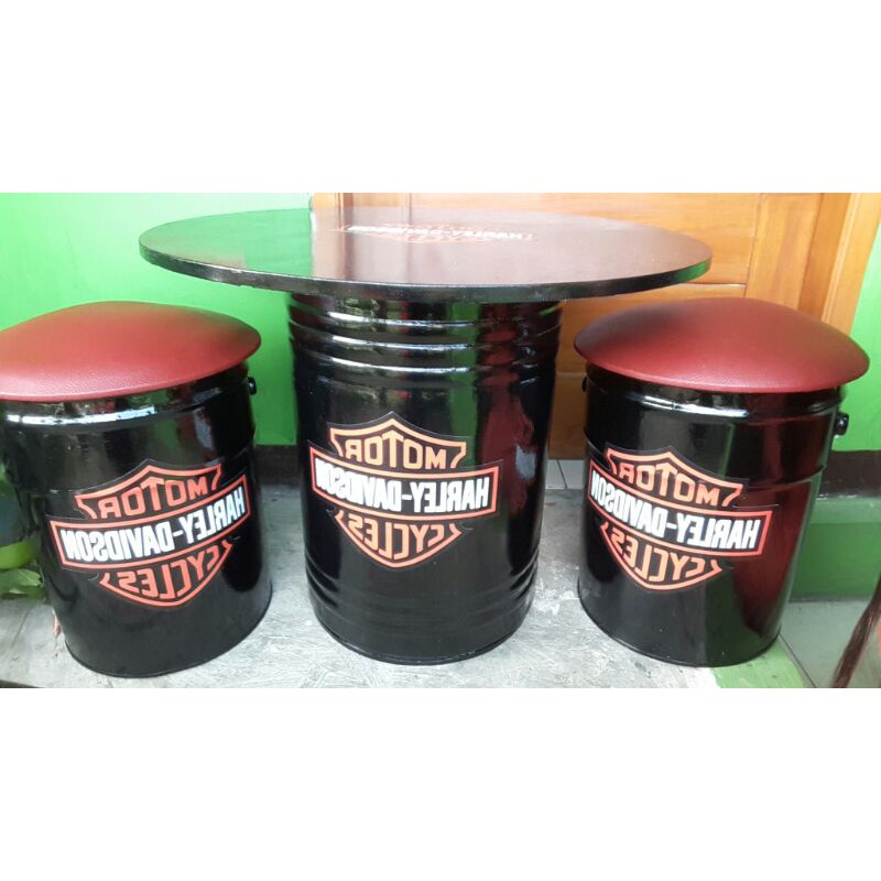 Kursi Tong caffe bahan besi/ kaleng