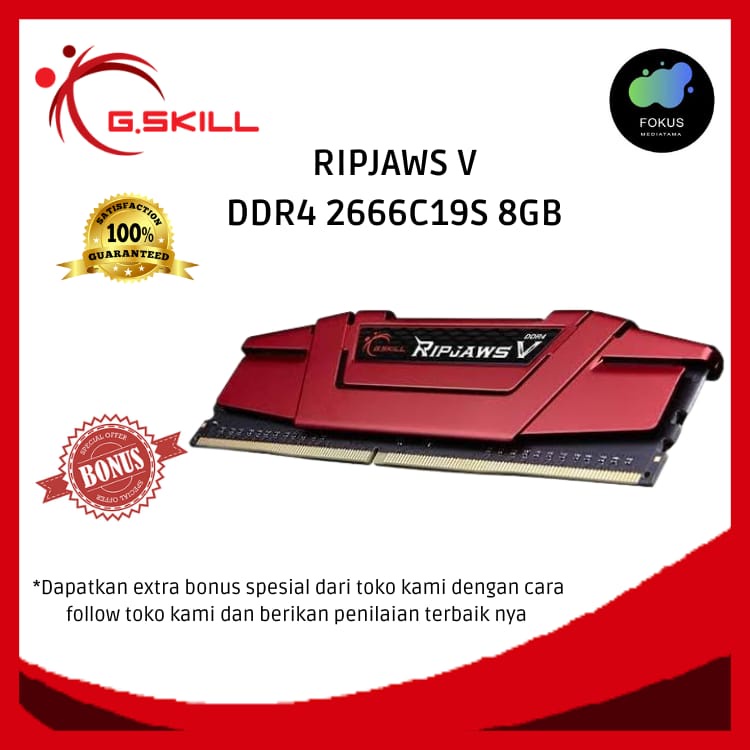 Ram GSkill ripjaws V DDR4 PC 21300 8GB 2666MHz ( F4-2666C19S-8GVR )