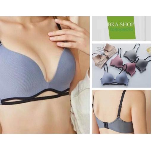 ♥ Rowling Bra 29Z Bra Wanita Tanpa Kawat Bra Push Up / RB29Z - Biru, 34 ➢