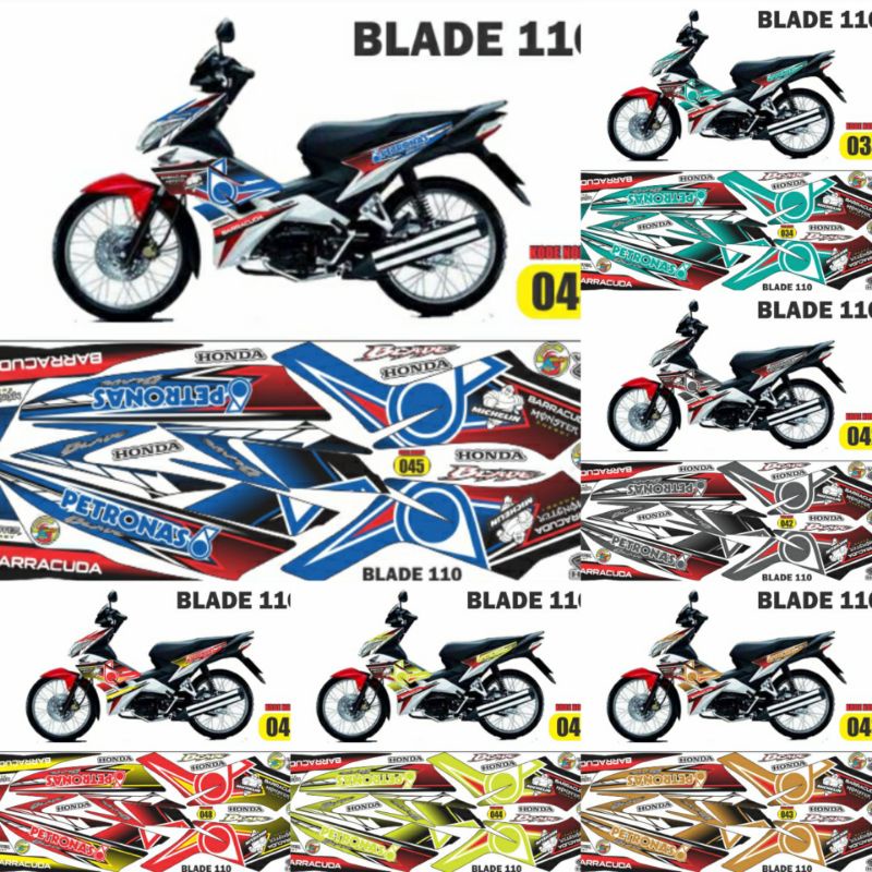 striping Blade 110 stiker variasi Honda Blade lama Petronas Mandalika