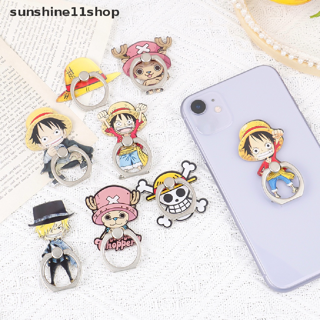 Sho Ring Stand Holder Desain Luffy One Piece Bahan Akrilik Untuk Handphone