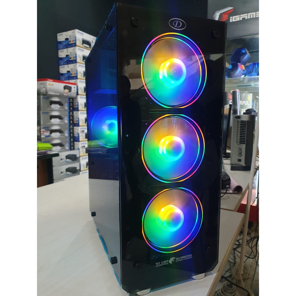 LENGKAP MANTAFF Gan PC GAMING Intel Core i3 9100F/GTX 1650 4GB DDR5/SAMSUNG 24 75Hz