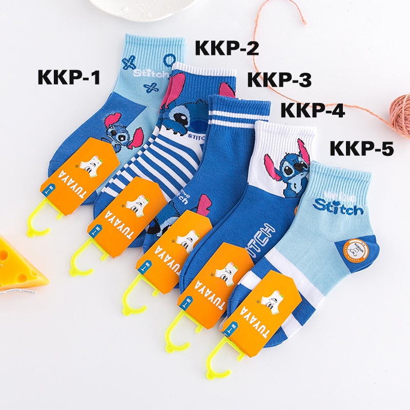 KAOS KAKI ANAK BAYI PEREMPUAN LAKI LAKI KARAKTER LILO AND STICH BAHAN TEBAL NYAMAN DIPAKAI IMPORT KKP