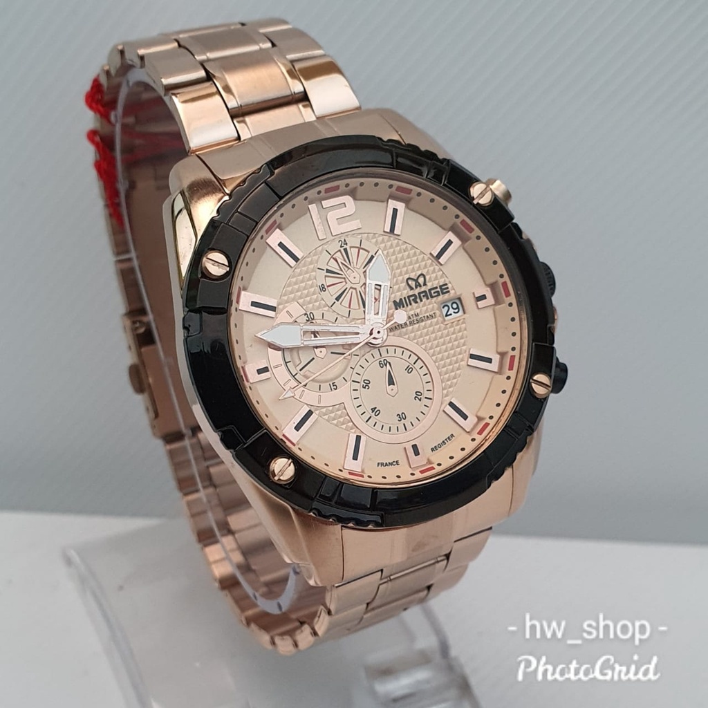 Jam Tangan Pria Mirage 8714 Rosegold Original