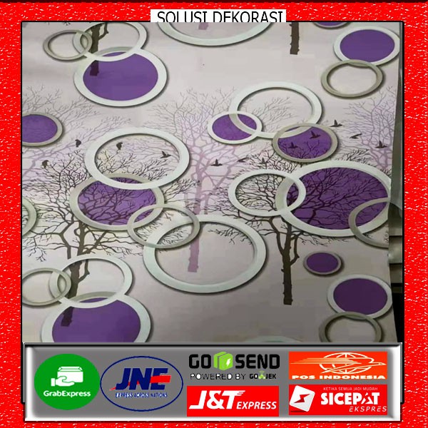 READY STOK!!! Wallpaper Dinding Murah | SIZE 45 CM X 10 M | Motif Salur Ungu | Termurah