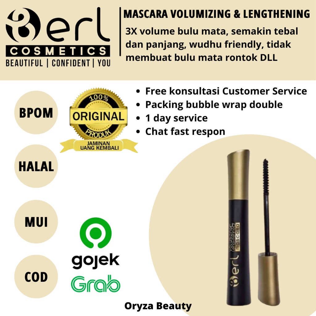 MASCARA B ERL VOLUMIZING LENGTHENING B ERL Cosmetics Berlcosmetics Berl cosmetics