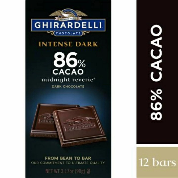 

GHIRARDELLI Intense Dark 86% Cacao Bar Chocolate 90g cokelat premium