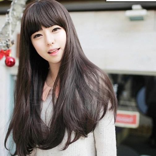 Foto Asli ➝ Wig Long Curly Natural Hair Women's Korean Version Top Quality Wig Rambut Fashion Wanita