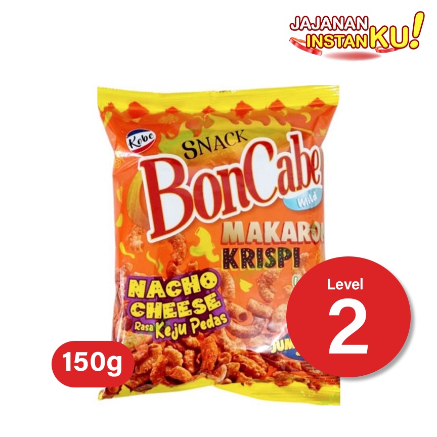 

Snack BonCabe Makaroni Krispi Rasa Keju Pedas Nacho Cheese Level 2
