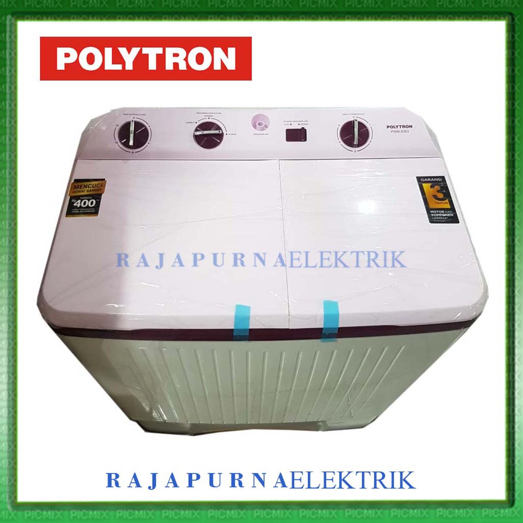 Mesin Cuci POLYTRON 2 Tabung 7 kg PWM 7363 Garansi Resmi ORI