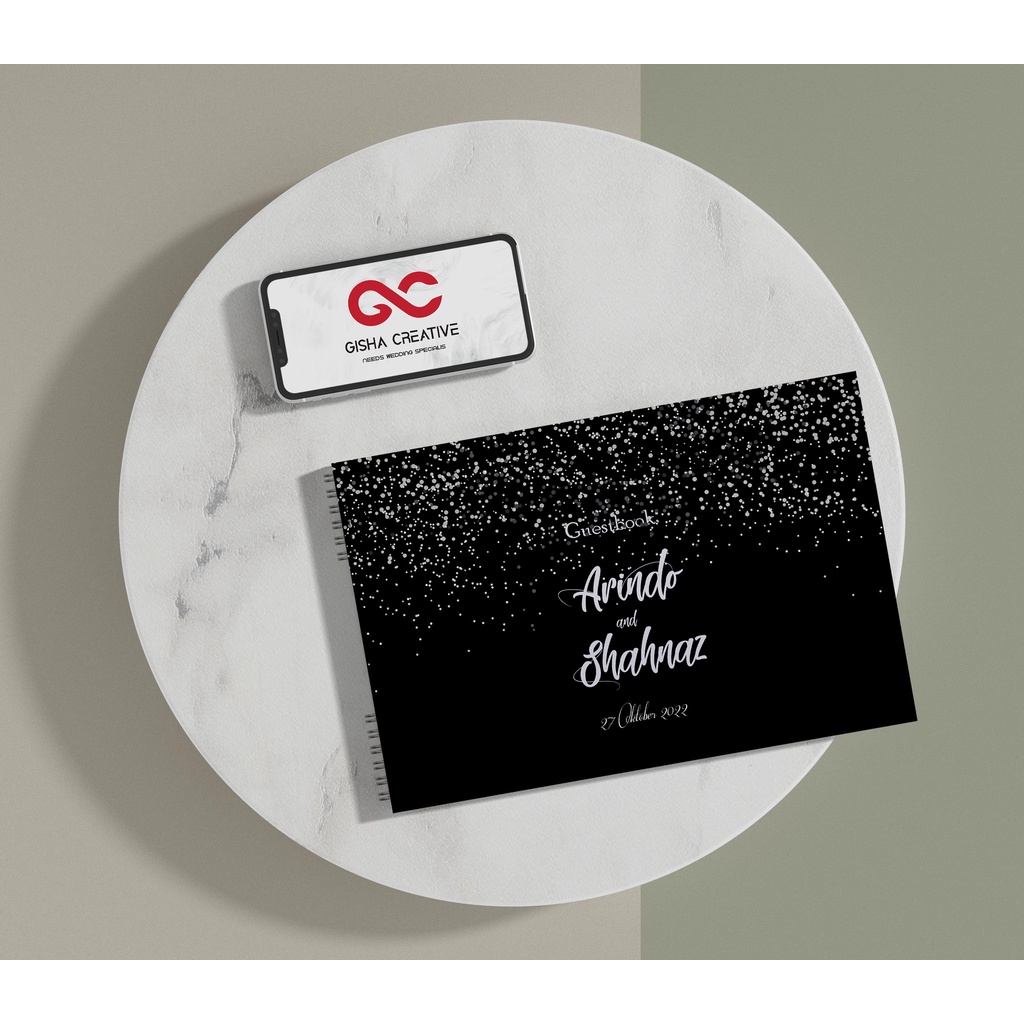 BUKU TAMU PERNIKAHAN HARD COVER & SOFT COVER DESIGN CUSTOM JILID SPIRAL MURAH DEPOK