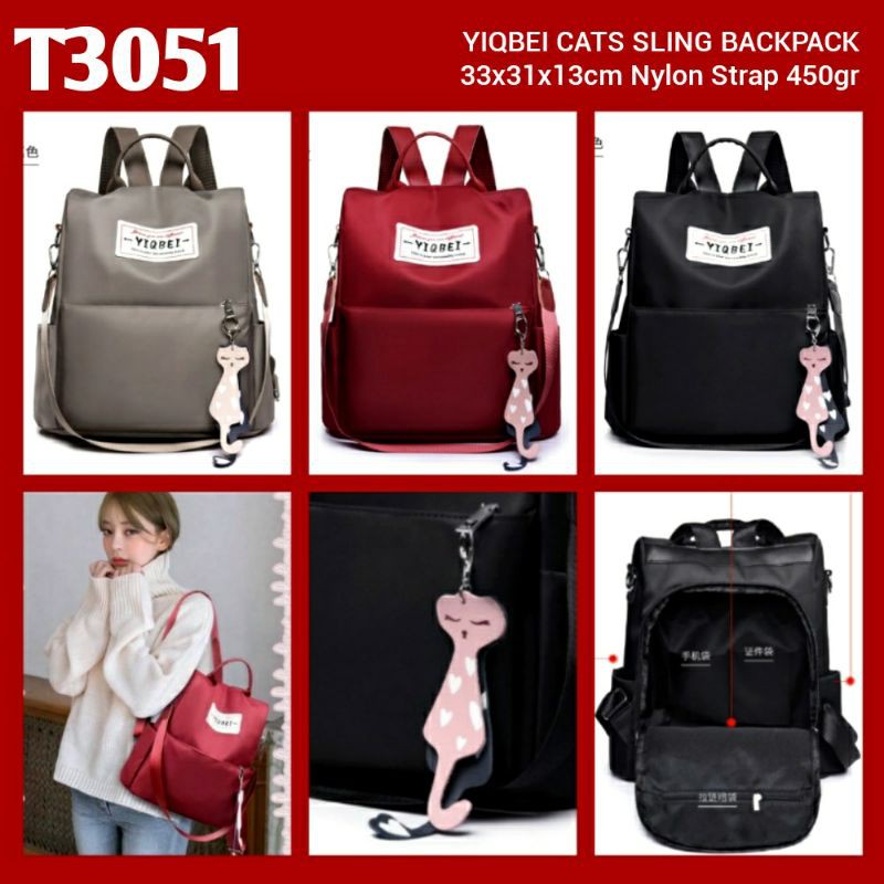 GIJ. T3051 
1kg2 YIQBEI CATS SLING BACKPACK TAS MULTIFUNGSI RANSEL
GT F 1305 LT 1431 1867 G 8849 305