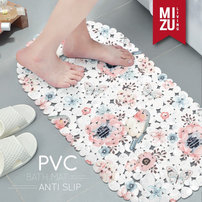ARTISTIC Shower Bath Mat Keset Mandi PVC Penghisap Anti Slip Suction Cup 35x70cm-2