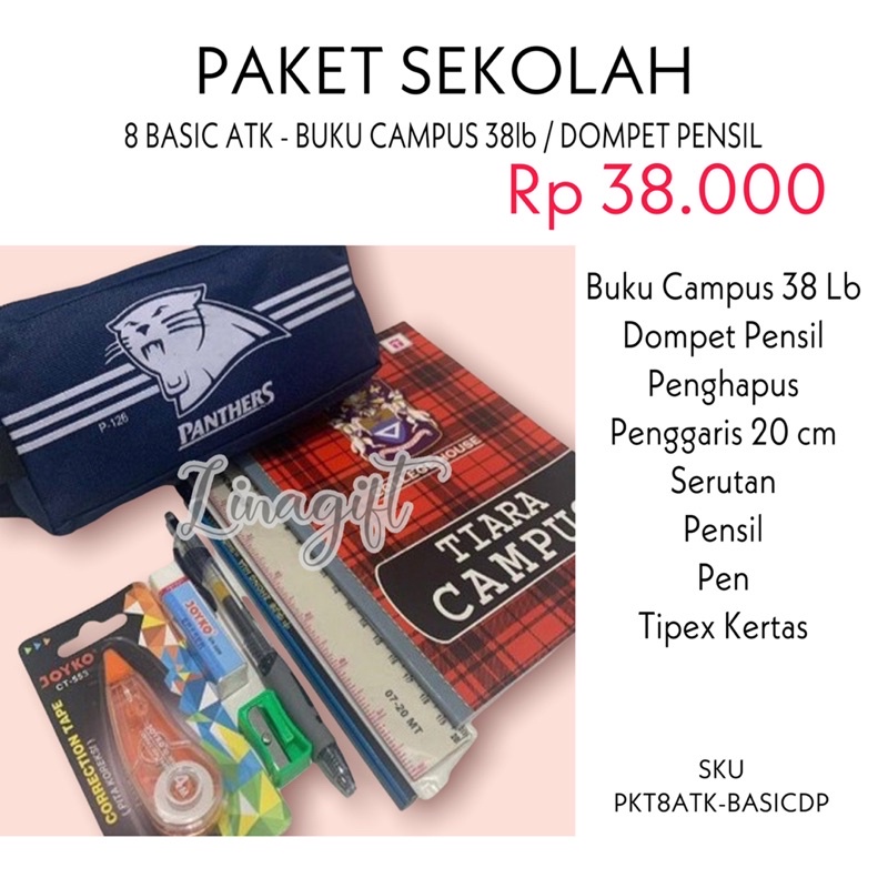 ( Set Paket Basic ) STATIONERY SET 7 MACAM - ALAT TULIS SEKOLAH - SOUVENIR / GOODIE BAG / HADIAH KADO