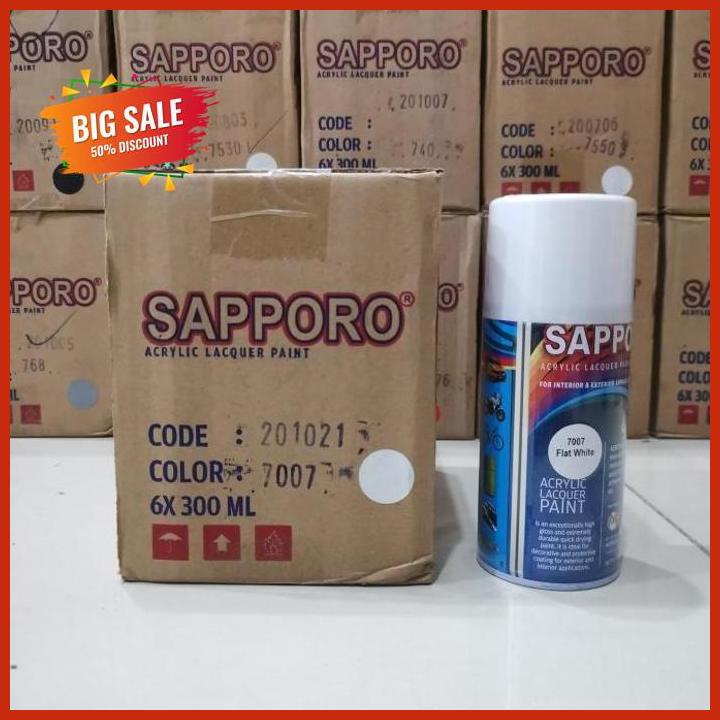 Lestari Motor2// Cat Semprot Sapporo Paint 7007 Flat White - Putih Doff