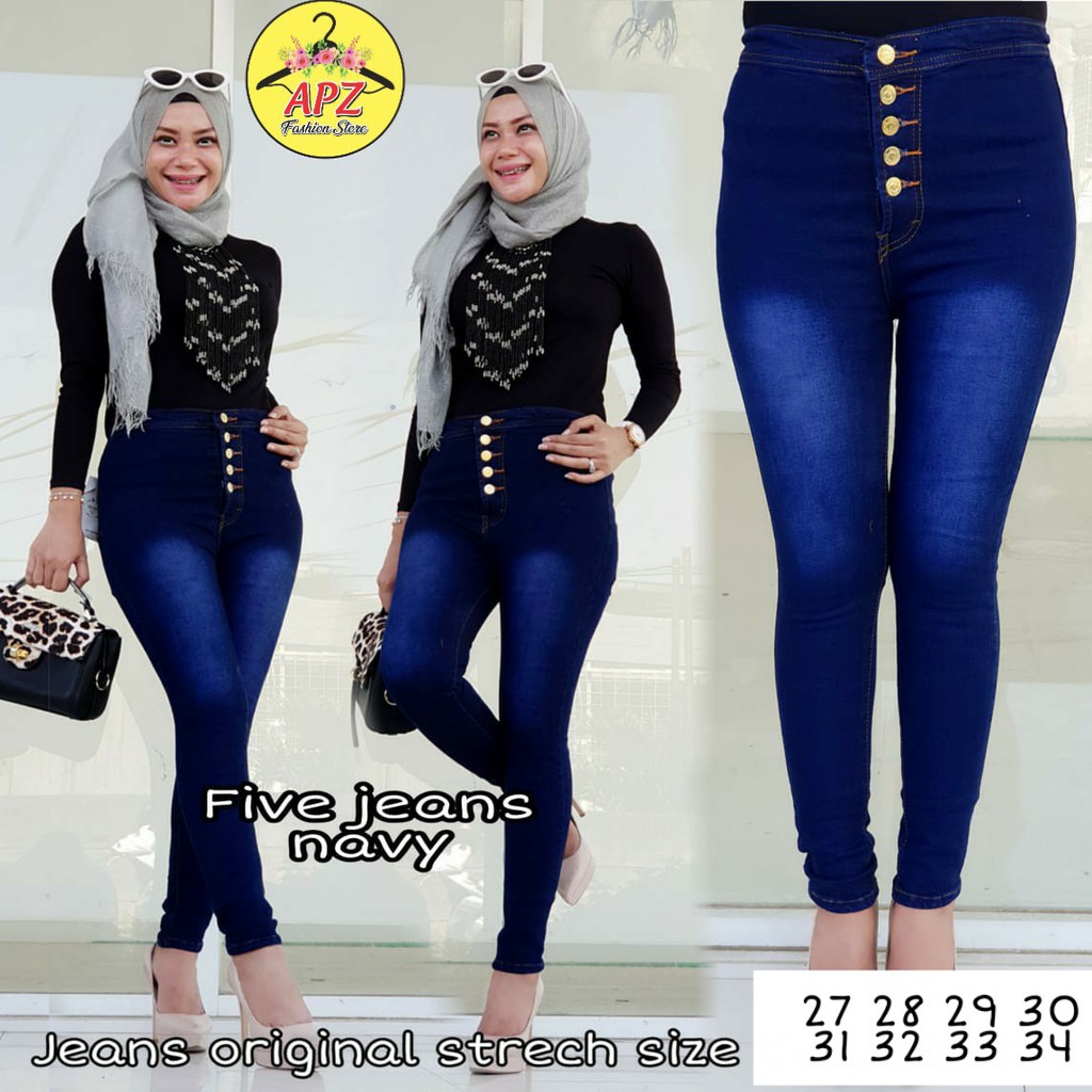 MODIS!! FIVE JEANS DENGAN MODEL HIGH WAIST VARIASI KANCING