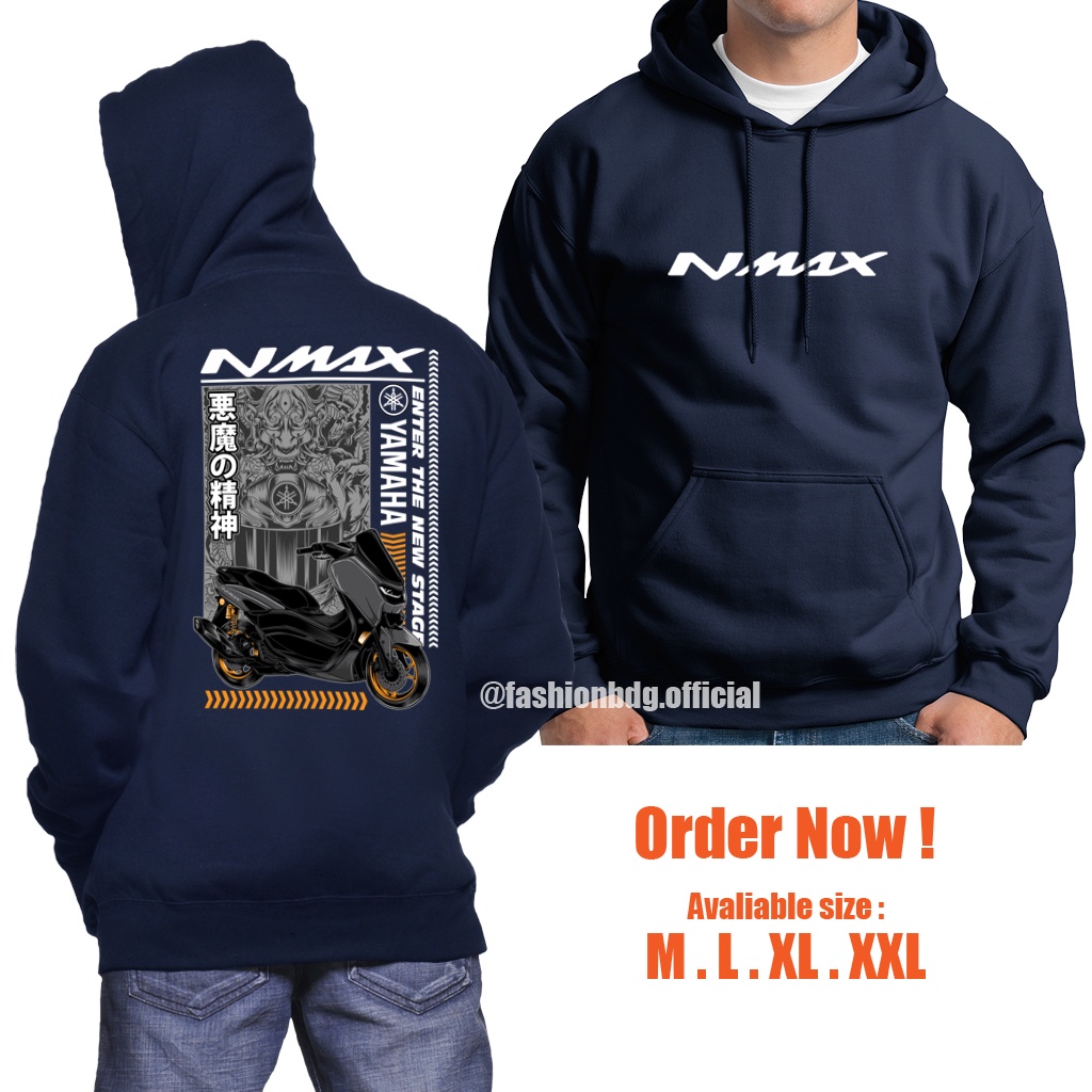 JAKET MOTOR NMAX HOODIE SWEATER YAMAHA NMAX DEMON BAHAN TEBAL