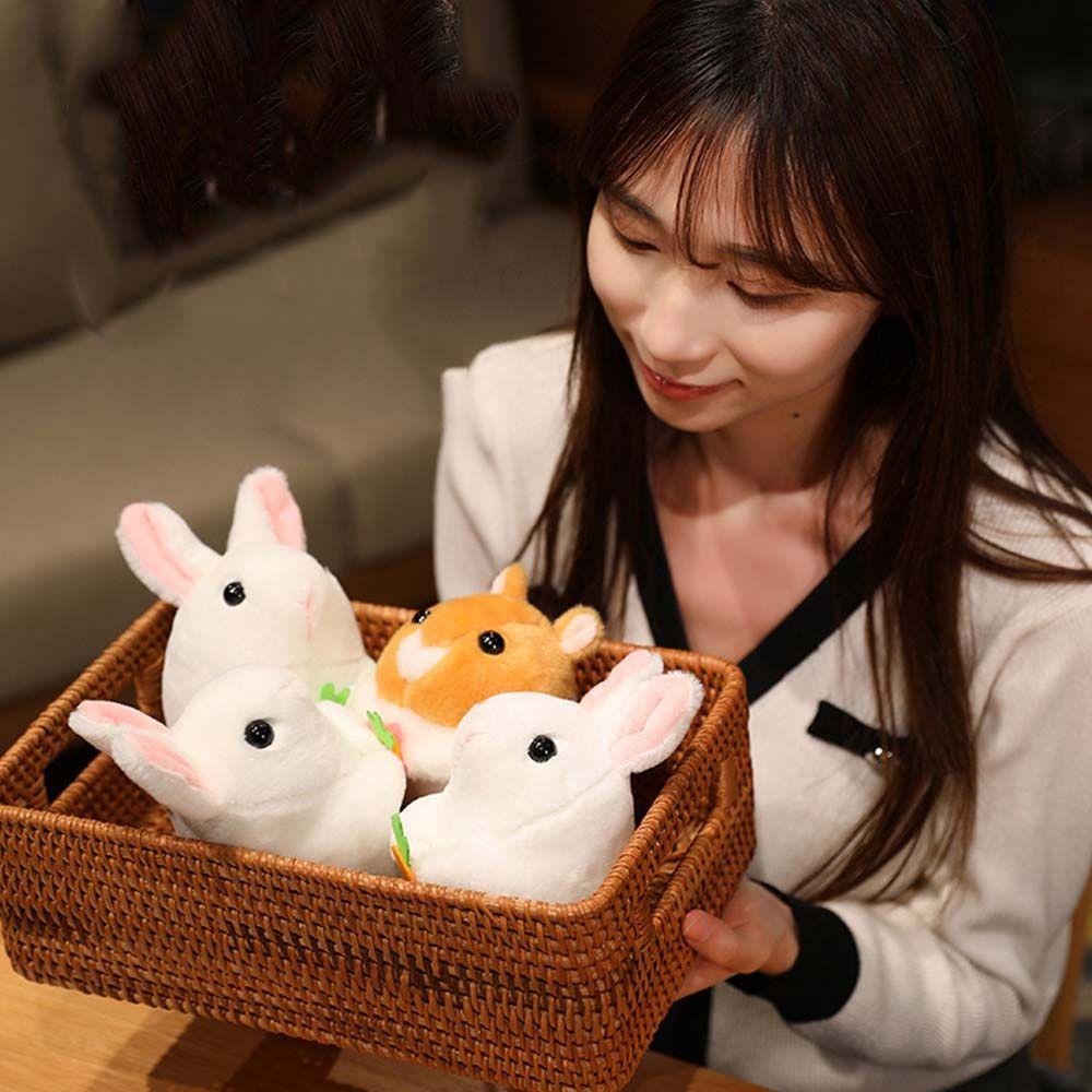 Needway   Mainan Hewan Lucu Lembut Dekorasi Kamar Tidur Hadiah Ulang Tahun Tarik String Tail Bergoyang Wag Tail Rabbit Toy