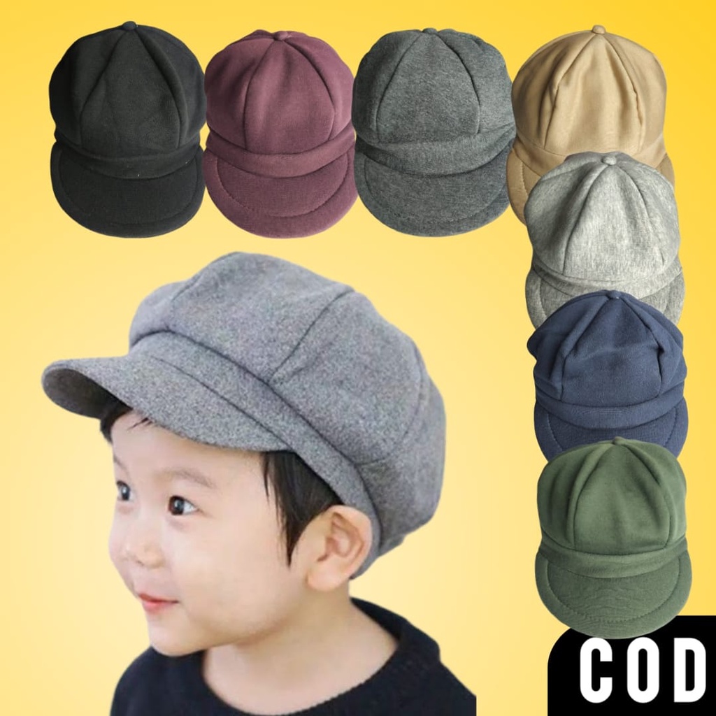 Topi Baret Apolo Mario Anak Newsboy Cap Topi Pet Topi Beret Hat Kids