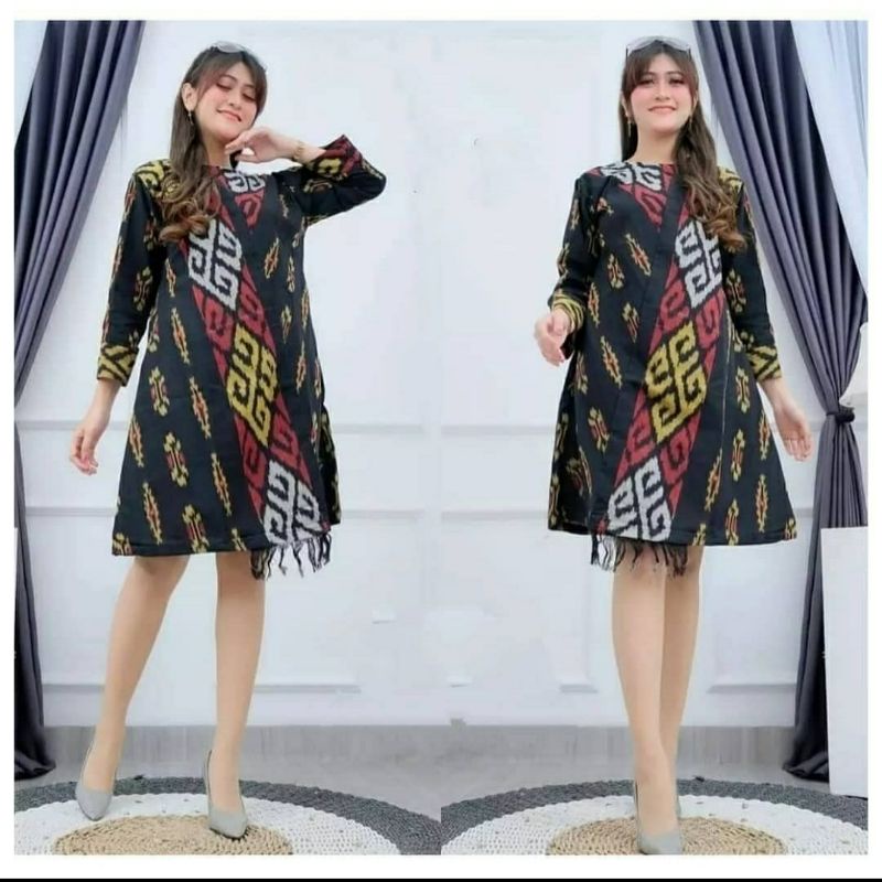 Dress  tenun jepara baju tenun etnik jepara DTB131