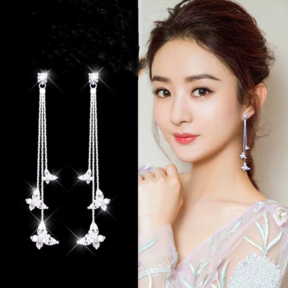 Anting Gantung Panjang Model Kupu-Kupu Dengan Rumbai Untuk Wanita Butterfly