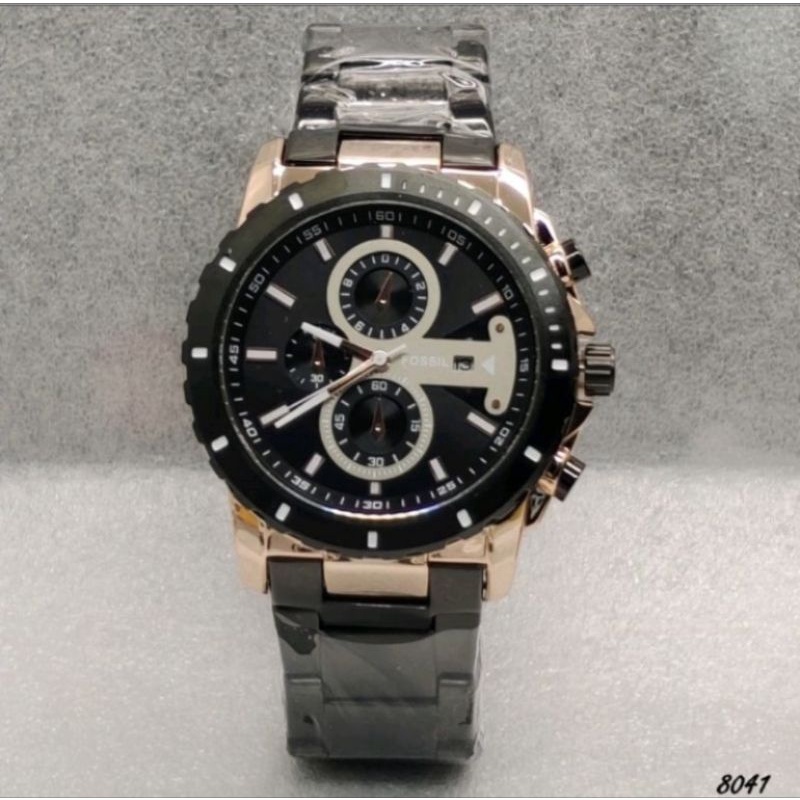 JAM TANGAN PRIA/COWOK FOSIL0454 RANTAI KRONO OF TANGAL ON