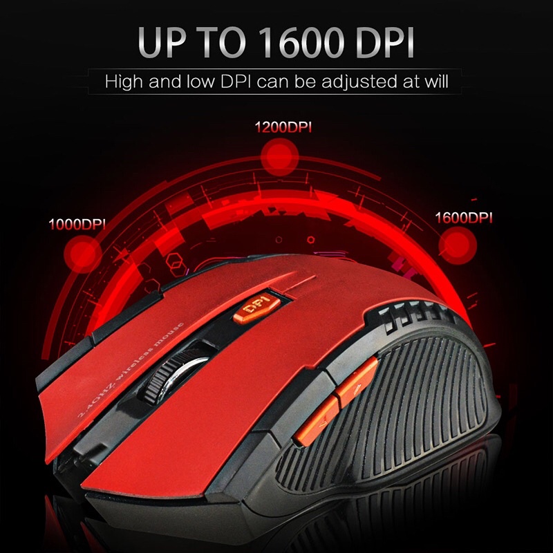 Taffware Fantech Gaming Mouse Wireless 2000 DPI - W4 - Black