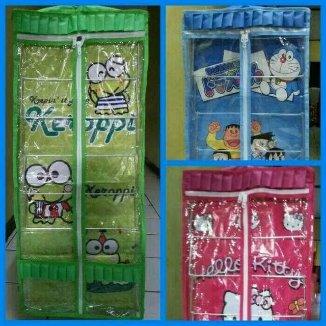 Rak jilbab gantung / rak gantung hijab karakter murah / rak pakaian plastik