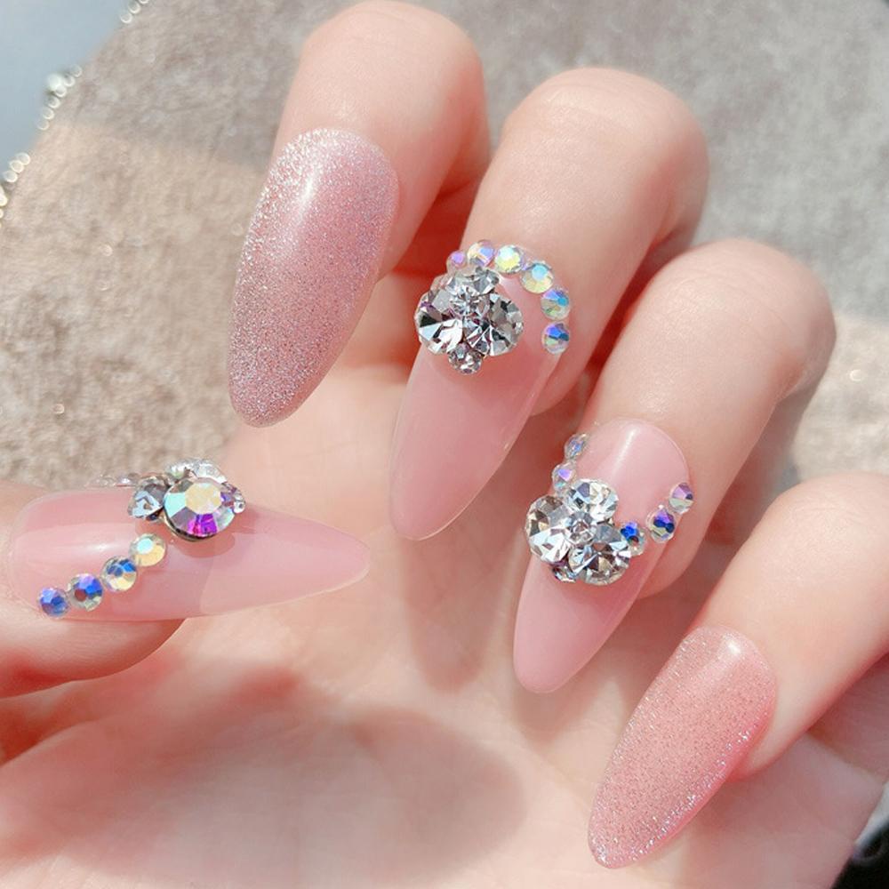 Needway  Kuku Berlian Buatan DIY Kristal Berlian Ceko Tumpuk Bor Klasik Manicure Ornaments