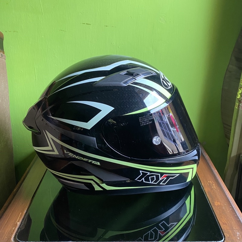 KYT VENDETTA 2 CARBON BLACK YELLOW FLUO SECOND