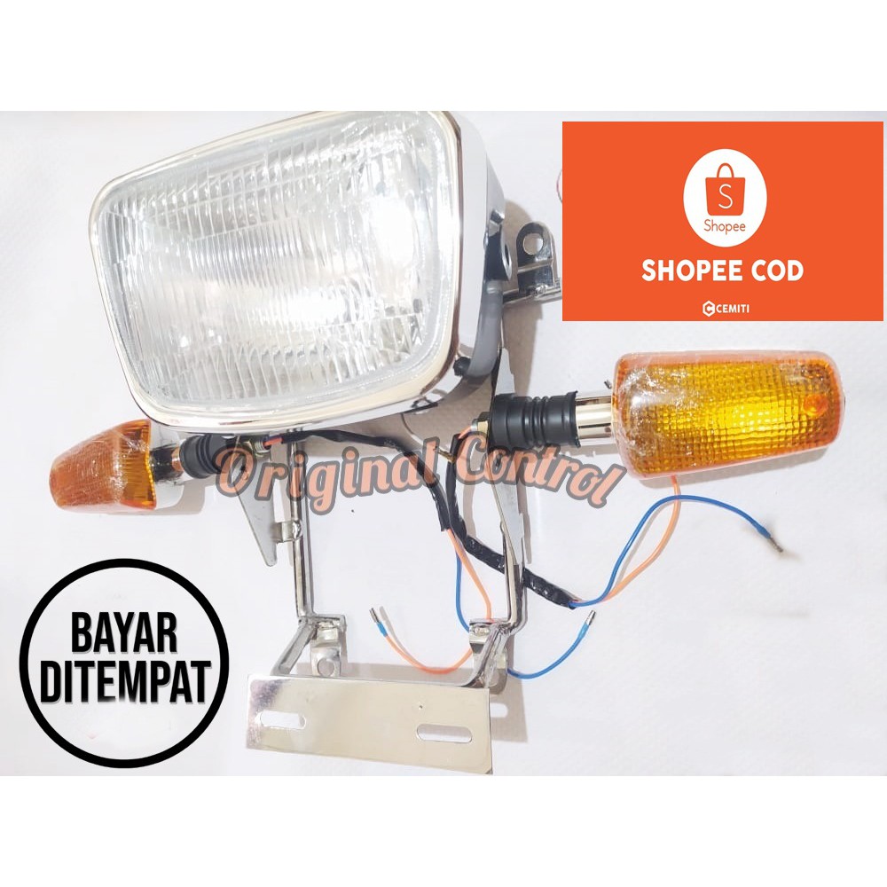 Reflektor lampu depan RX king + Sein standar RX king + Breket pesek RX king