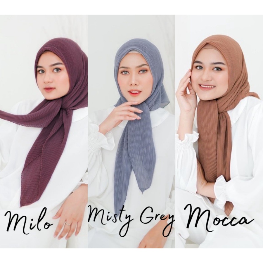 HIJAB SEGIEMPAT PLISKET / KERUDUNG BELLA PLISKET PREMIUM / JILBAB HYUNA SQUARE PLISKET