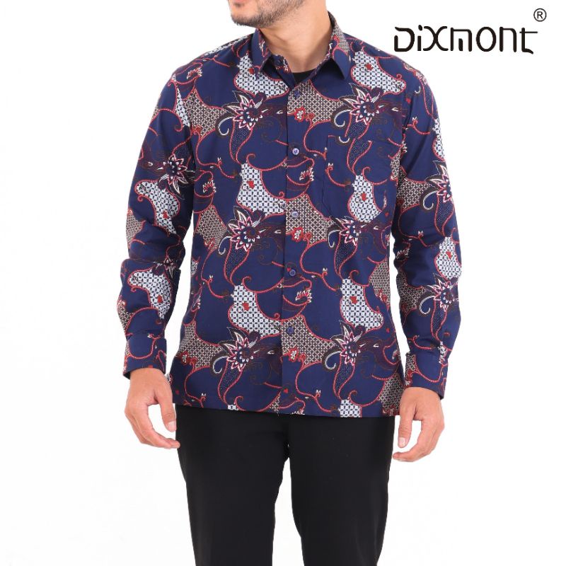 Dixmont Kemeja Pria Batik Panjang Hem BL00721