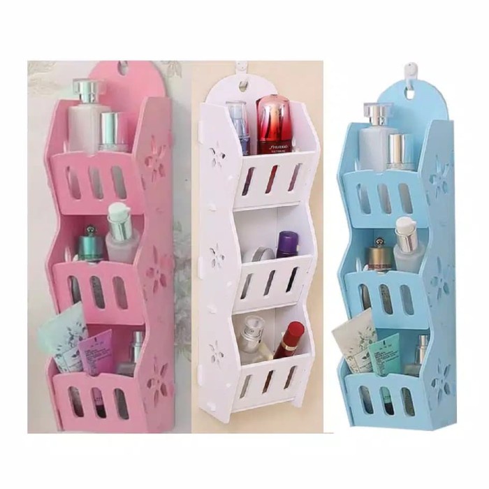 ORIGINAL Rak kosmetik gantung putih (HB529) RAK Dinding Gantung 3 Susun Rak Toilet Rak Kosmetik Hp d
