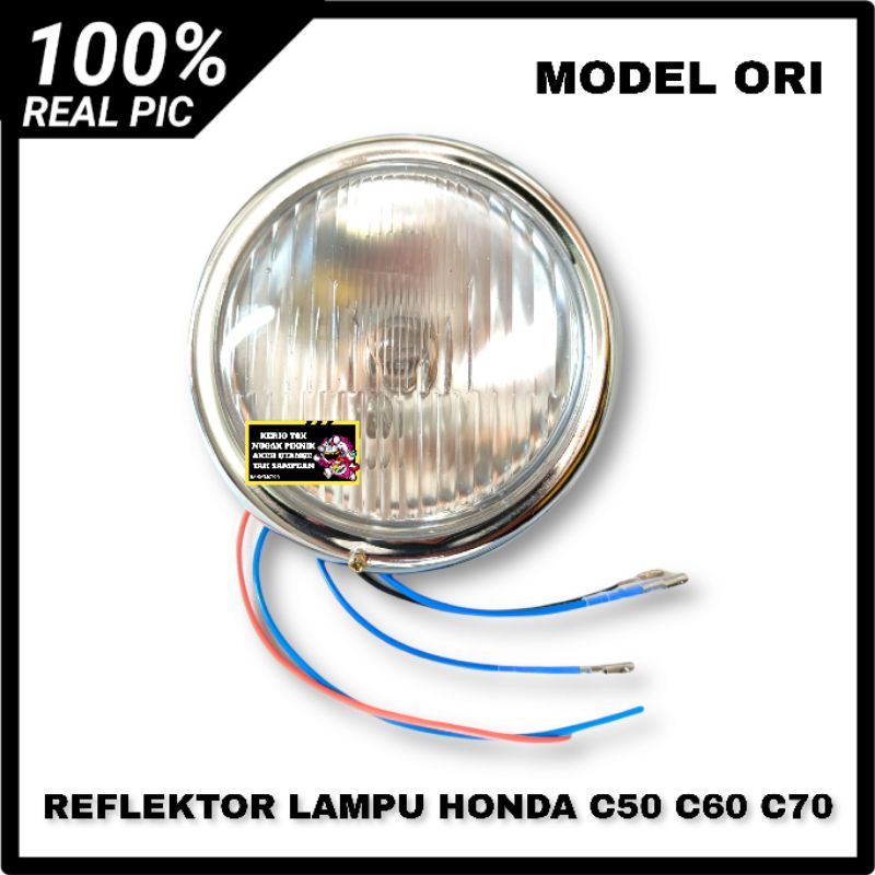 REFLEKTOR LAMPU DEPAN HONDA C50 C60 C70 MODEL ORI