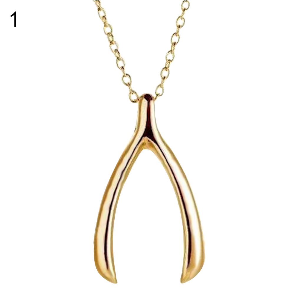 Hu Hu Hu Hu Hu Alat Bantu Pasang Kacamata♡ Kalung Rantai Dengan Liontin Bentuk Tulang Wishbone Untuk Hadiah