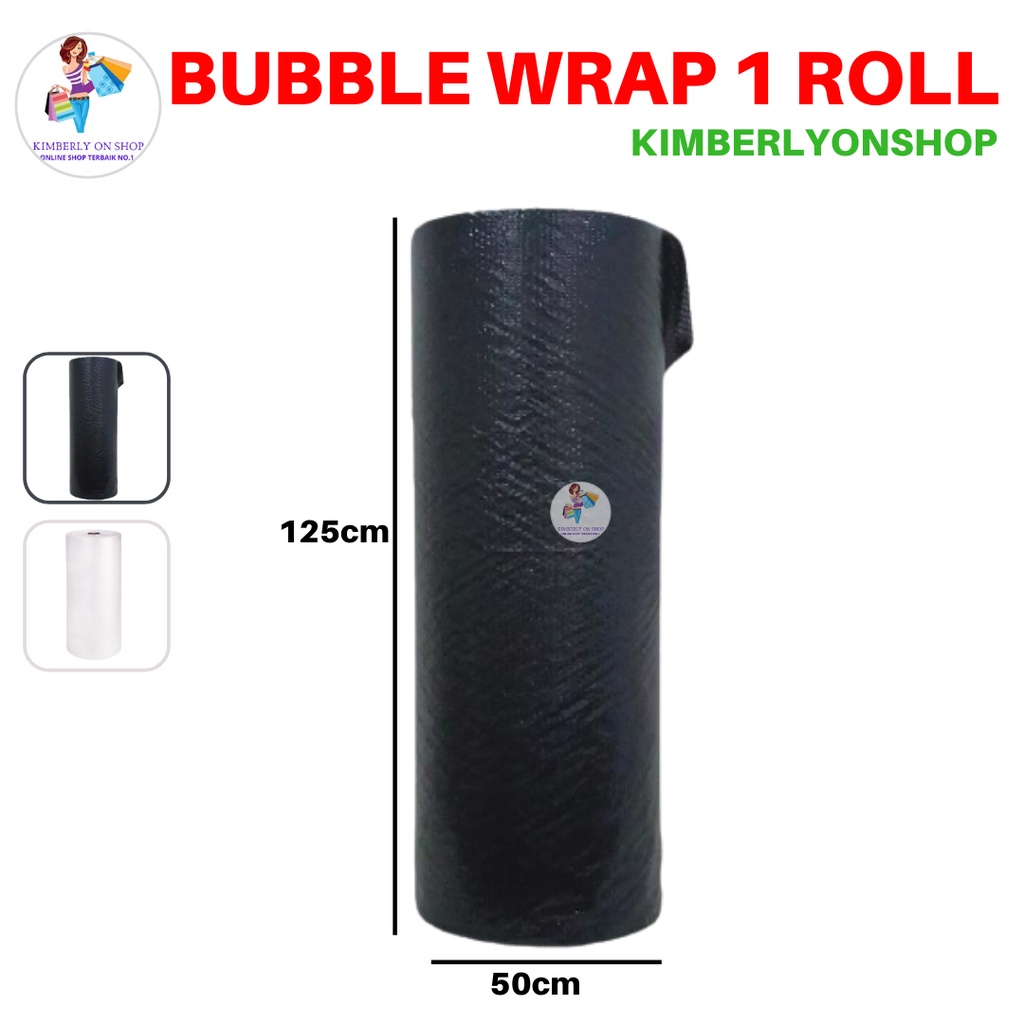 Bubble Wrap Roll Hitam dan Bening 125cm x 50m Packing