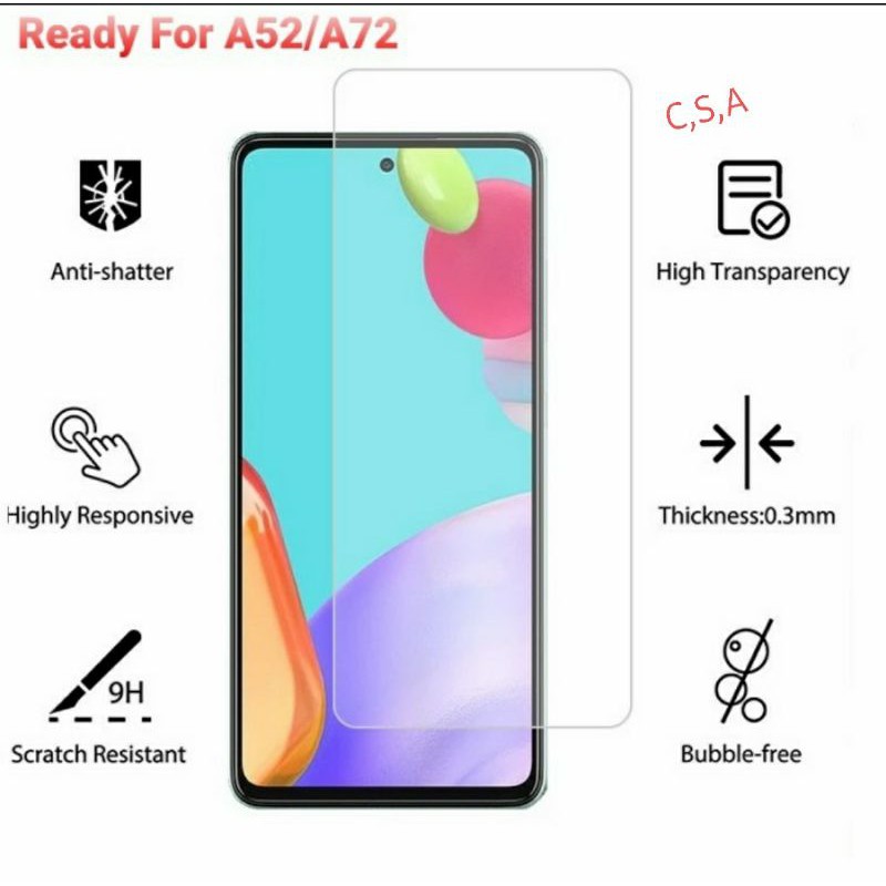 Premium Tempered Glass Samsung Galaksi A52 / A72 Clear/Bening 2.5D