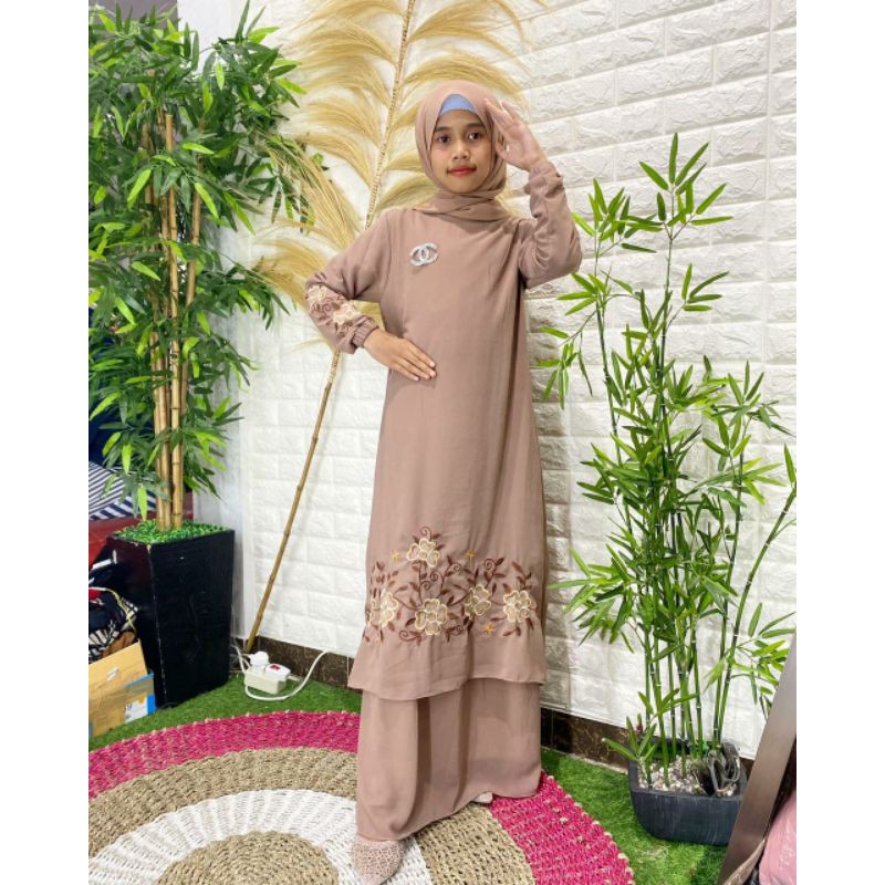 Gamis malaysia bordir depan anak raihanah by pm