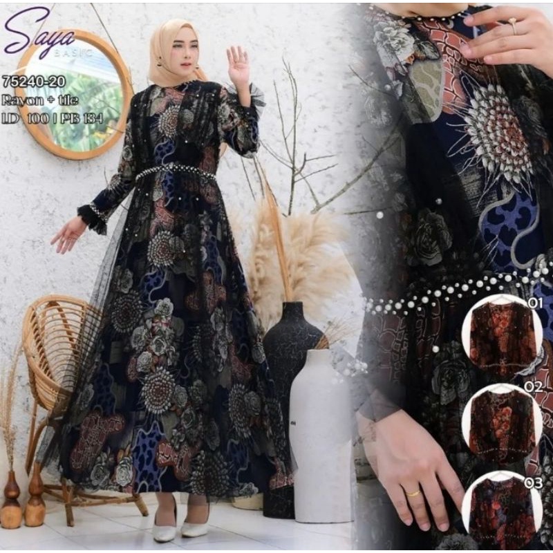 GAMIS BRUKAT TERBARU 2022 BAJU LEBARAN WANITA