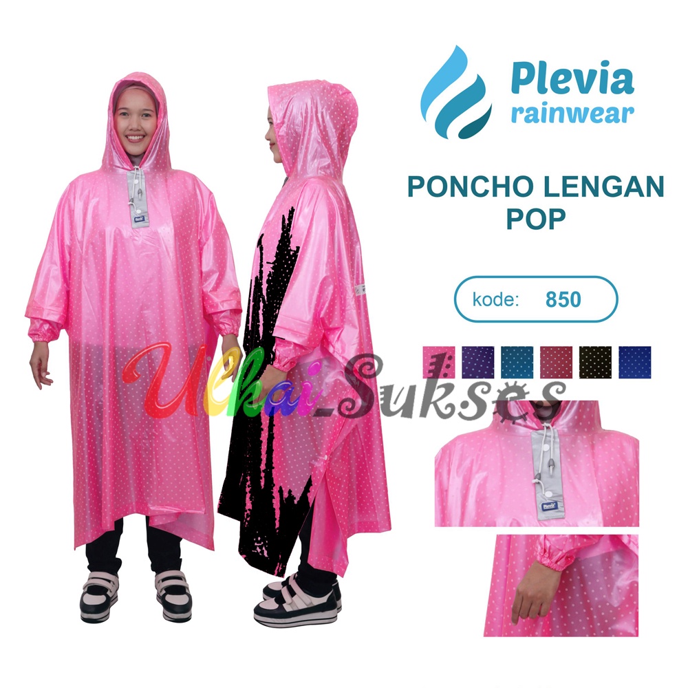 Jas Hujan Raincoat Setelan Ponco Lengan Polkadot l Plevia l Elmondo l IBEX Random 850 l 713 l 710 l 110 Poncho Lengan XL Dewasa l Pria l Wanita Anti Tembus Air Murah