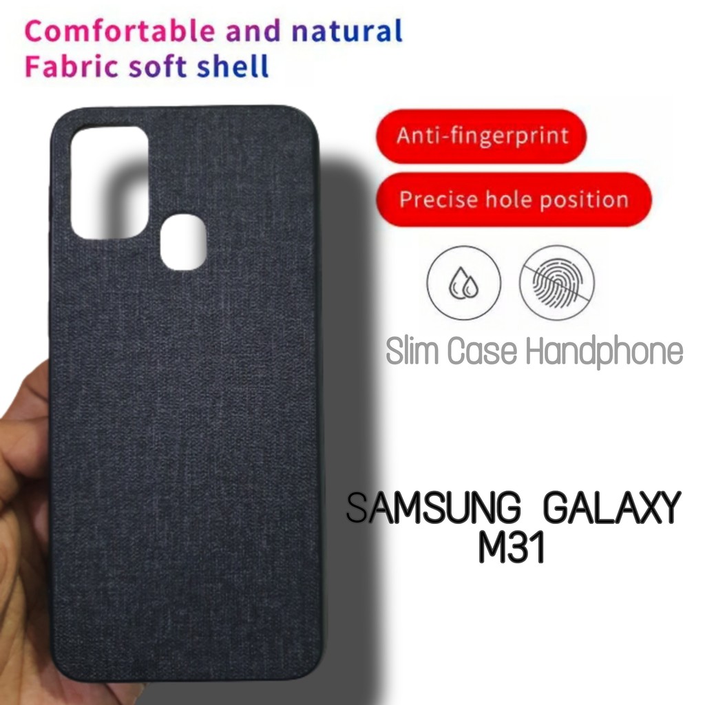 PROMO Case Kain SAMSUNG M31 Hard Case Cloth Matte Phone Case Breathable