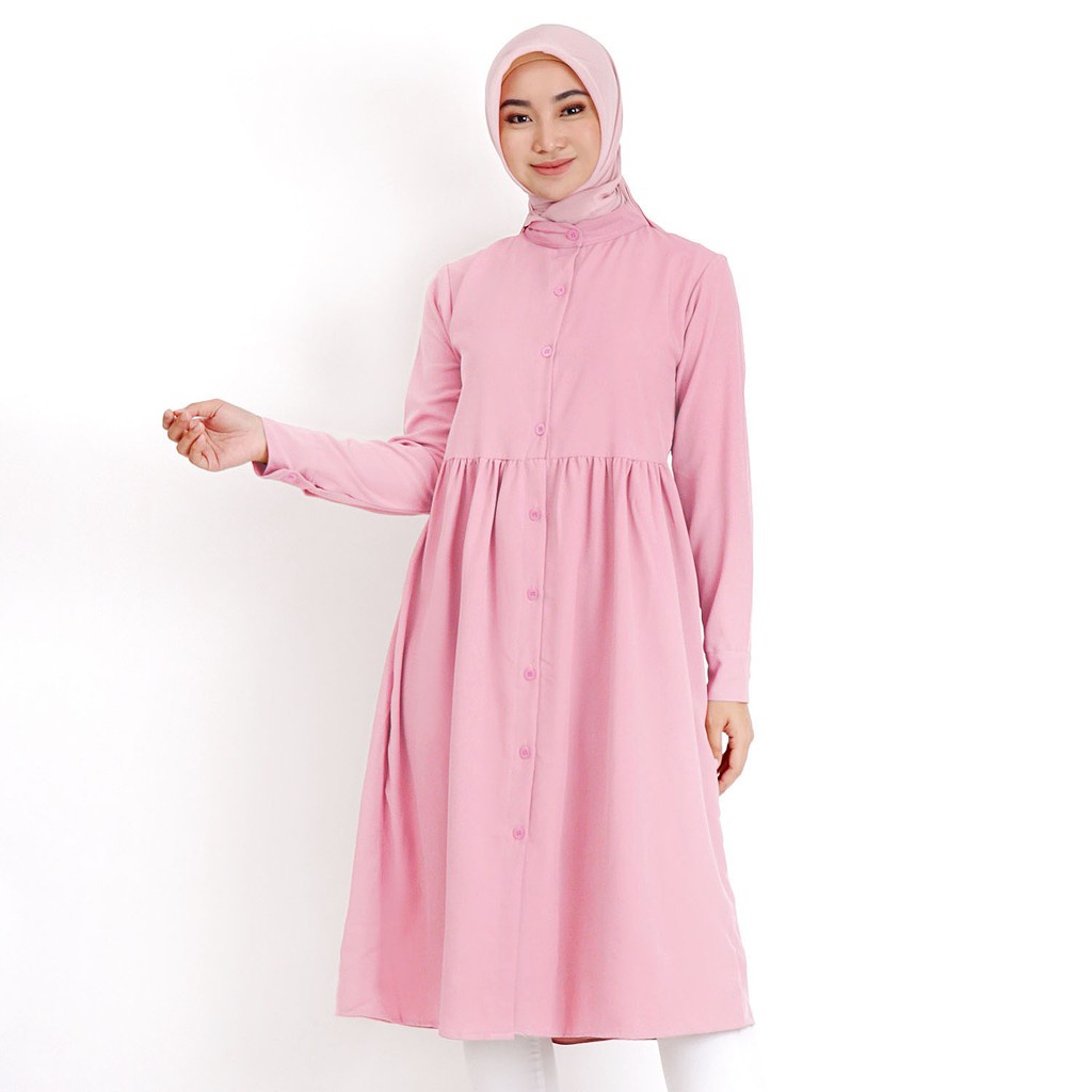 Long Tunik Polos Wanita Tunik Busui Sise L &amp; XL