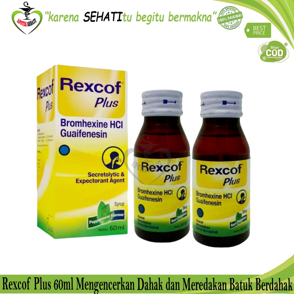 Rexcof Plus Sirup Obat Batuk Berdahak Rasa Peppermint