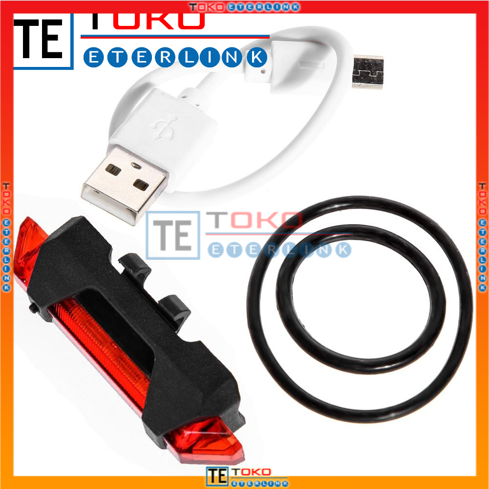 【Harga terendah COD】Lampu Belakang Sepeda LED USB Rechargeable Anti Air Lampu Sepeda USB+Kabel cash-5