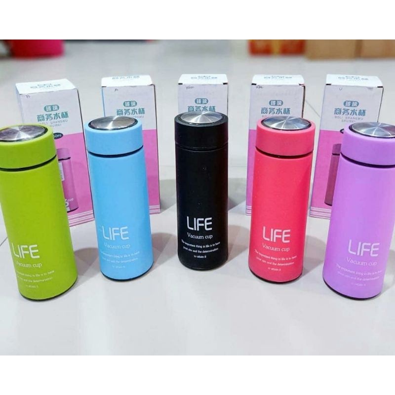 Botol Minum Kaca Life 450 ML  Botol Kaca Life Portable [ss]