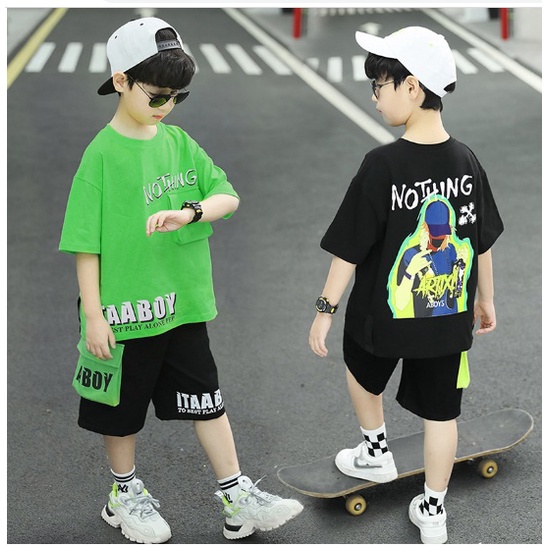 baju anak laki laki import Setelan Anak tanggung Usia-Umur SD SMP kartun NOTHING