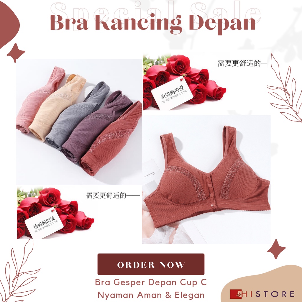 [HI] Bra Seamless Push Up Nirkabel Gesper Depan 2088 Wanita Paruh Baya dan Tua