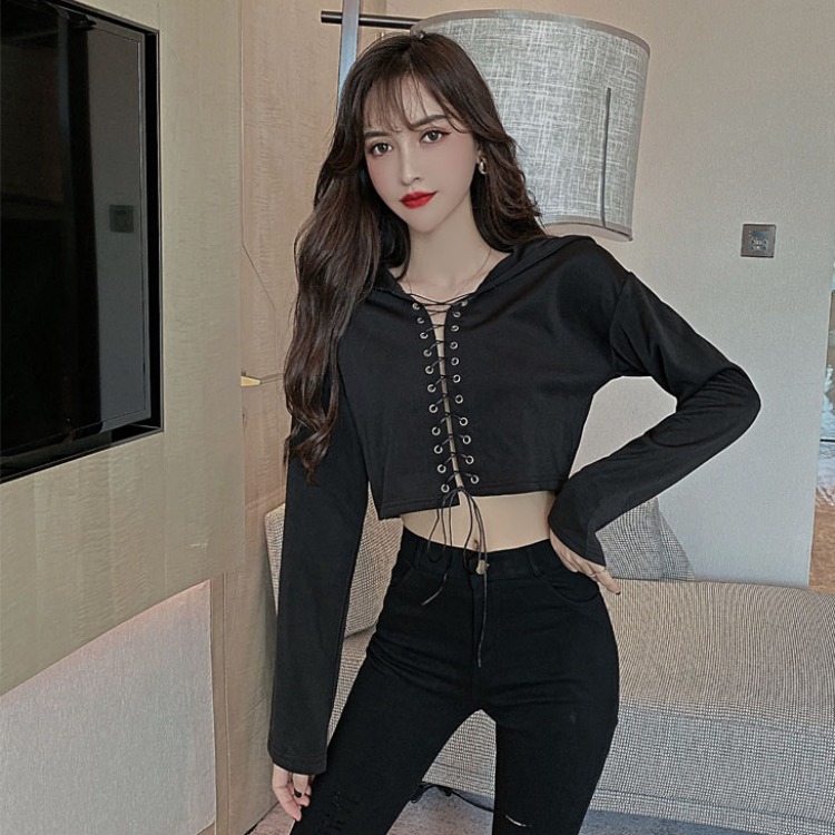 Sweater Kaos Hoodie Model High Waist Gaya Hong Kong Bahan Sweater Kaos Hoodie Model High Waist Gaya Hong Kong Bahan