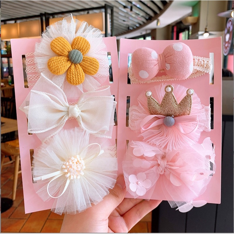 (1 set 3 pcs) Dengan BOX Satu set bandana bayi / headband anak import 18 variasi